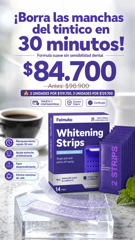 Feimuko Whitening Strips - Tiras Blanqueadoras de Dientes